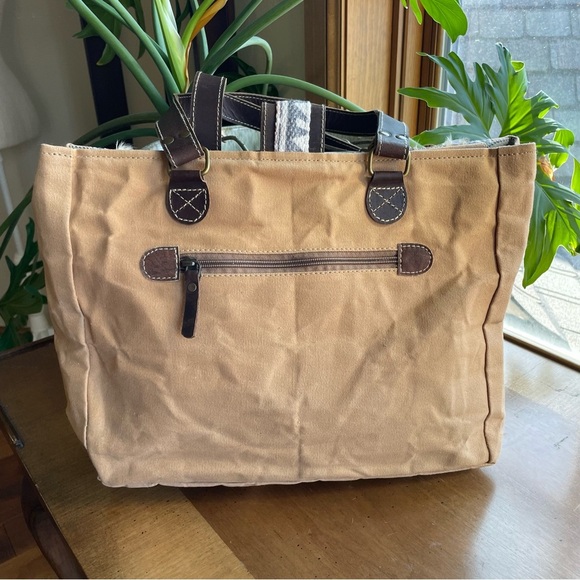 Hopofly Southwest Canvas, Woven Multicolor Tote Bag NWT - Picture 2 of 12